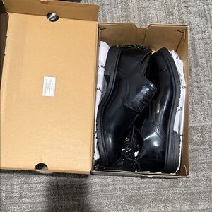 Men's Black Leather Derby Shoes - Sleek Lace-Up Dress Oxfords